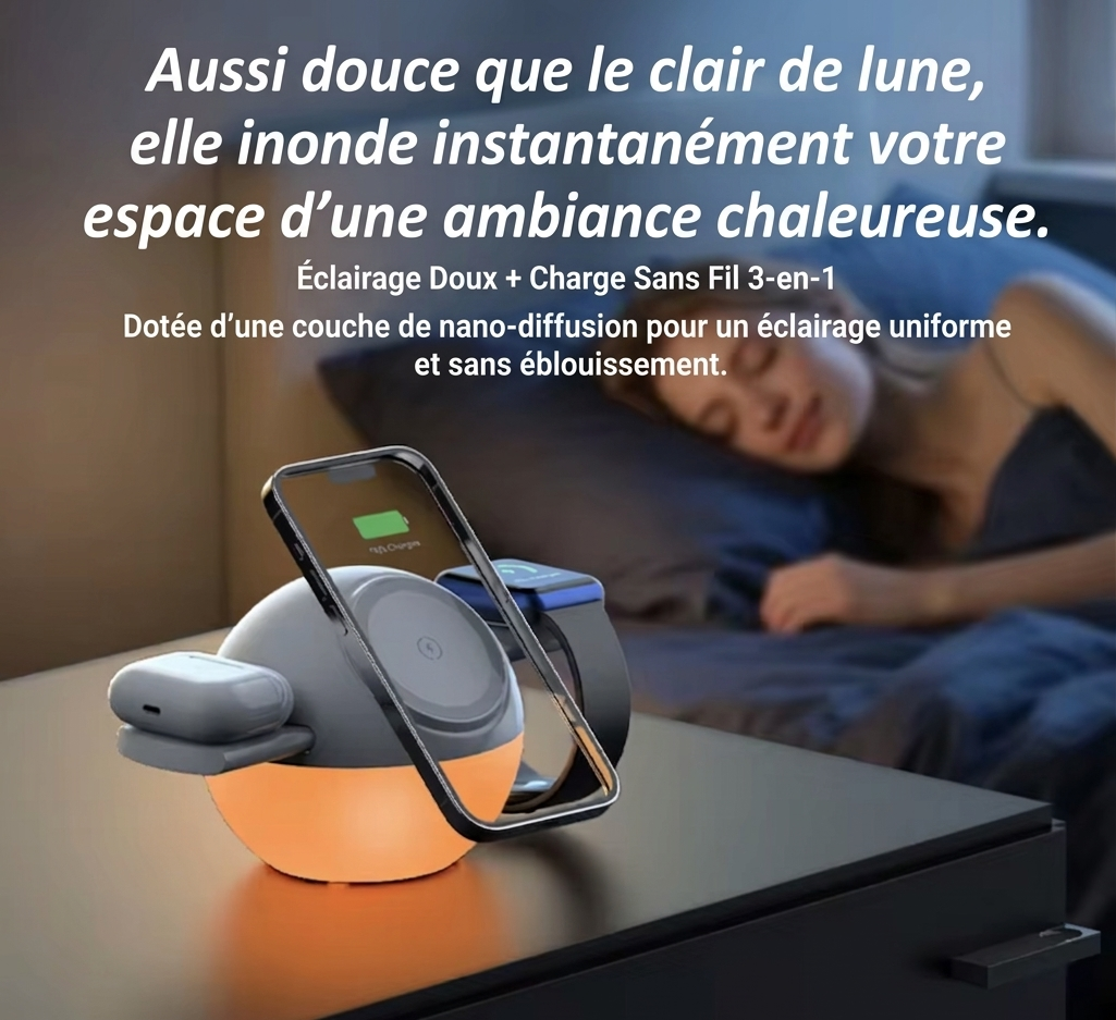 Station de charge 3 en 1 sans fil